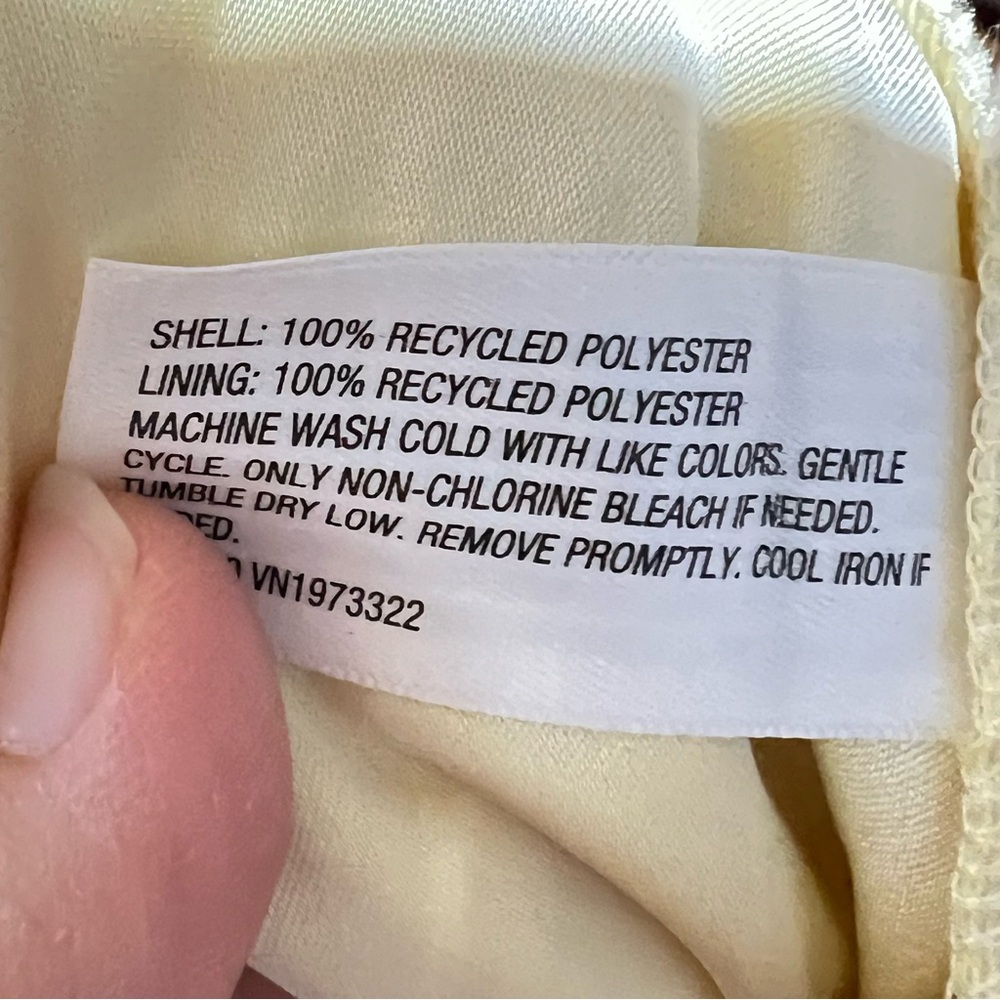 NWT New Fable Women Satin Asymmetrical A-Line Maxi Dress- Light Yellow M - Picture 8 of 9